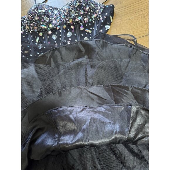 Blondie Nites By Stacy Sklar‎ Mini Dress Formal Gems Prom Homecoming Polyester - Picture 6 of 11